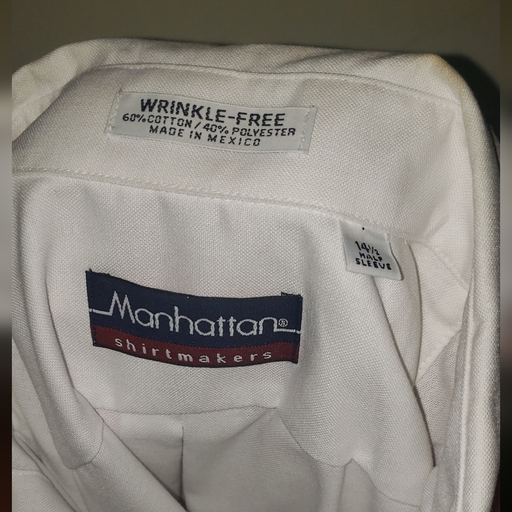 White Casual Button Down Shirt Wrinkle-Free